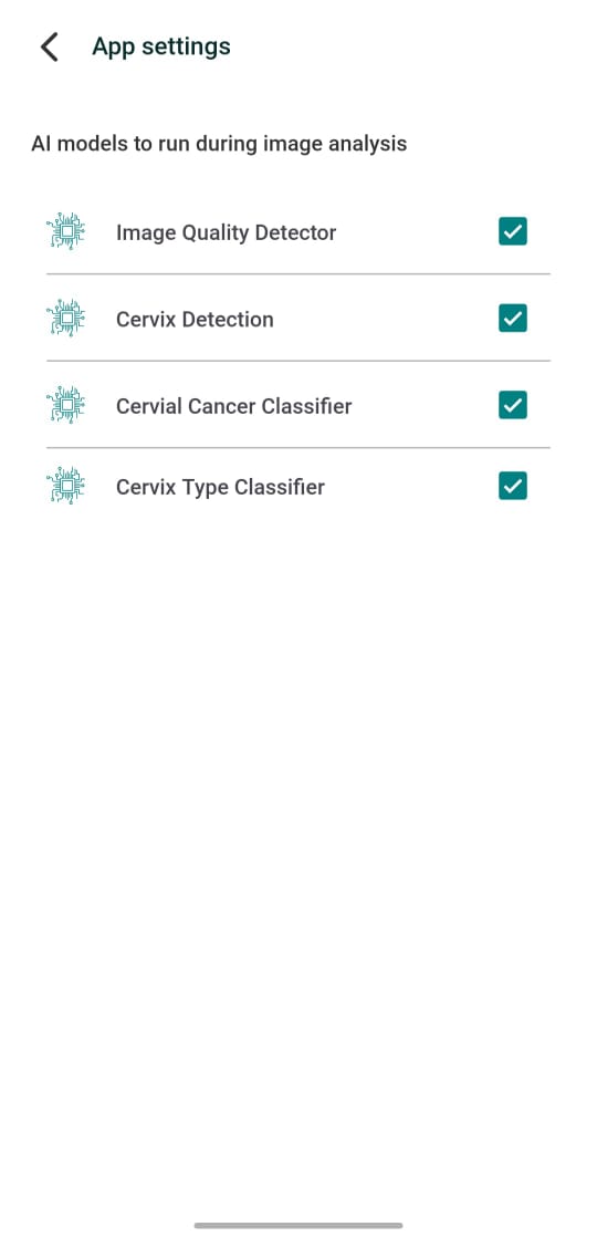 AI-assisted colposcopy image with detection overlay